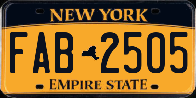 NY license plate FAB2505