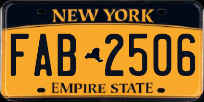 NY license plate FAB2506