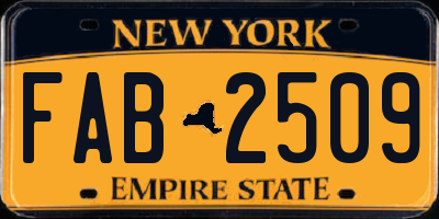 NY license plate FAB2509