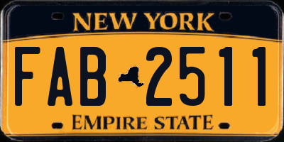 NY license plate FAB2511