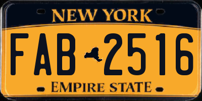 NY license plate FAB2516