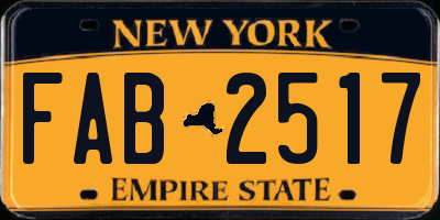 NY license plate FAB2517