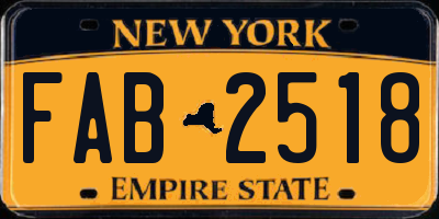 NY license plate FAB2518