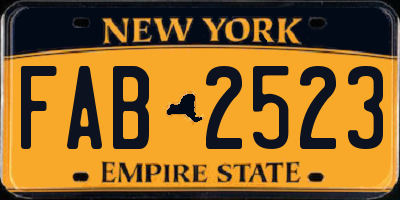 NY license plate FAB2523