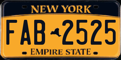 NY license plate FAB2525