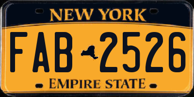 NY license plate FAB2526