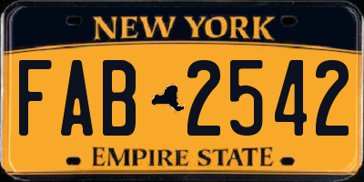 NY license plate FAB2542