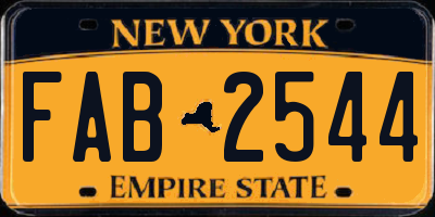 NY license plate FAB2544