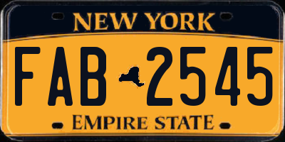 NY license plate FAB2545