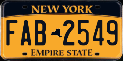 NY license plate FAB2549