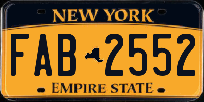 NY license plate FAB2552