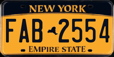 NY license plate FAB2554