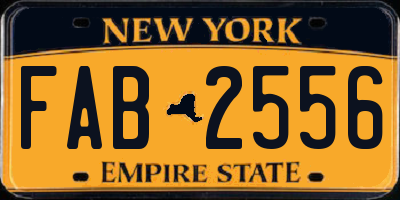 NY license plate FAB2556