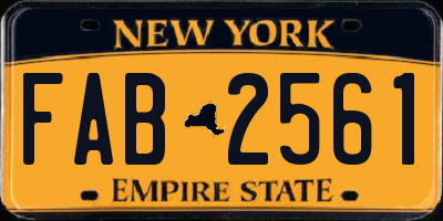 NY license plate FAB2561