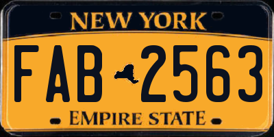 NY license plate FAB2563