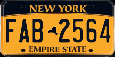 NY license plate FAB2564