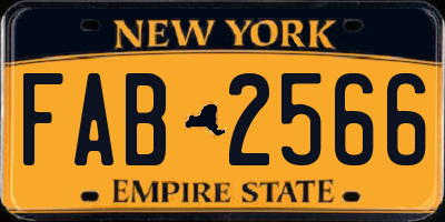 NY license plate FAB2566