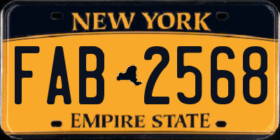NY license plate FAB2568