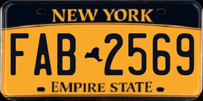 NY license plate FAB2569