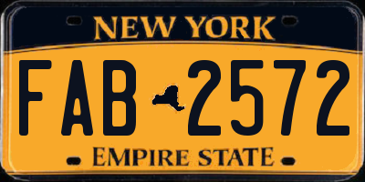 NY license plate FAB2572