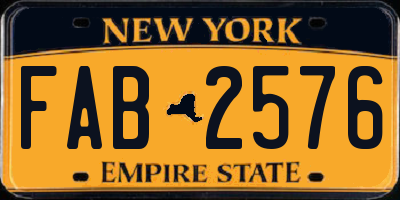 NY license plate FAB2576