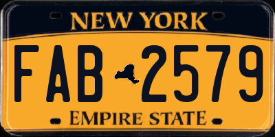 NY license plate FAB2579