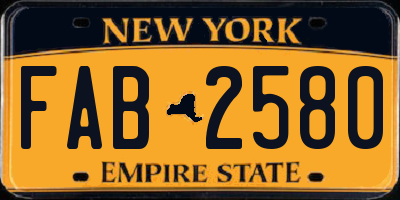 NY license plate FAB2580