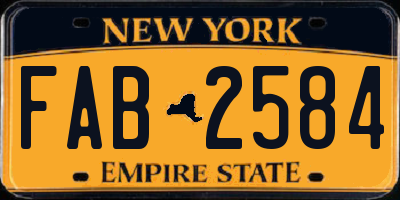 NY license plate FAB2584