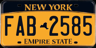 NY license plate FAB2585