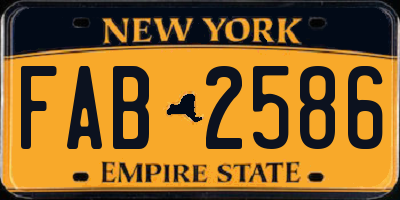 NY license plate FAB2586