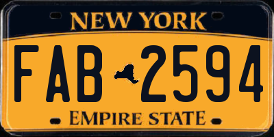 NY license plate FAB2594