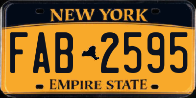 NY license plate FAB2595