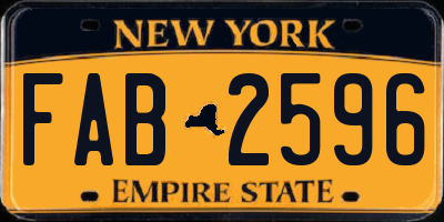 NY license plate FAB2596