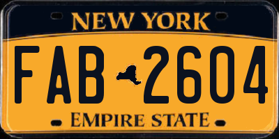 NY license plate FAB2604