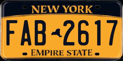 NY license plate FAB2617