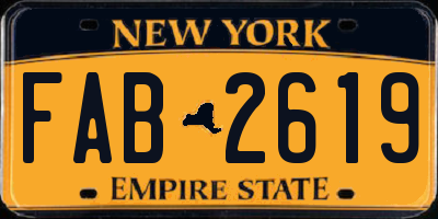 NY license plate FAB2619