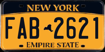 NY license plate FAB2621