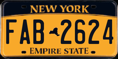 NY license plate FAB2624