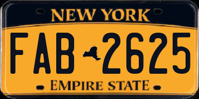 NY license plate FAB2625