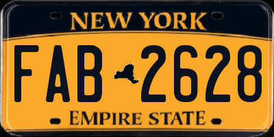 NY license plate FAB2628