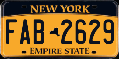 NY license plate FAB2629