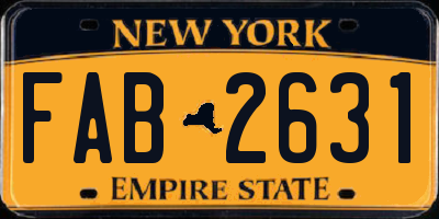 NY license plate FAB2631