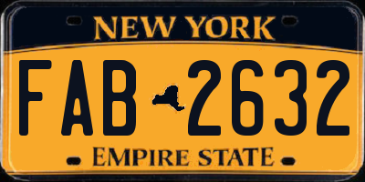 NY license plate FAB2632