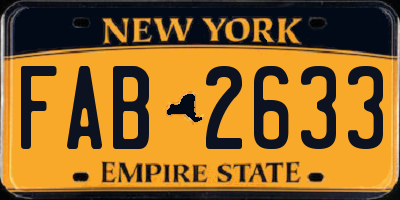 NY license plate FAB2633