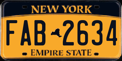 NY license plate FAB2634