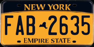 NY license plate FAB2635