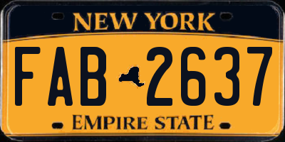 NY license plate FAB2637