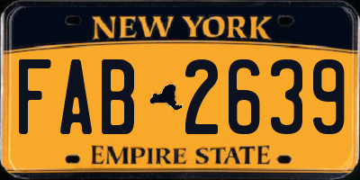 NY license plate FAB2639