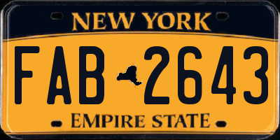 NY license plate FAB2643