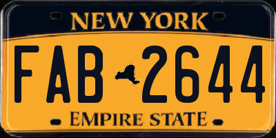 NY license plate FAB2644